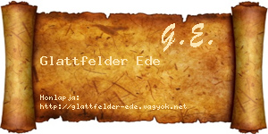 Glattfelder Ede névjegykártya